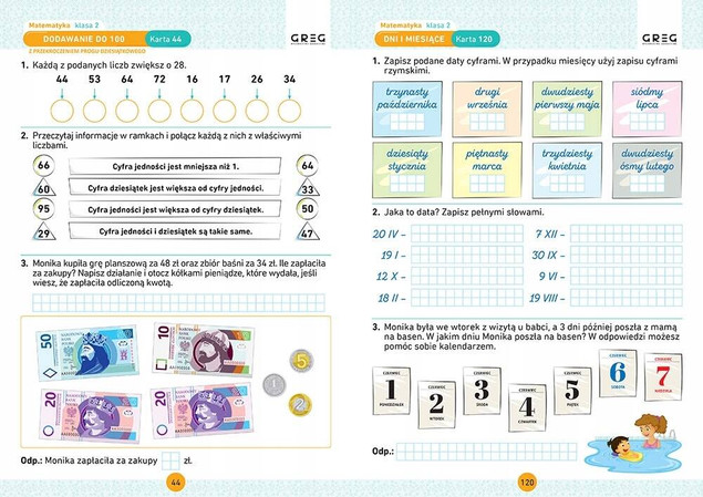 Matematyka. Karty pracy w szkole i w domu. Klasa 2