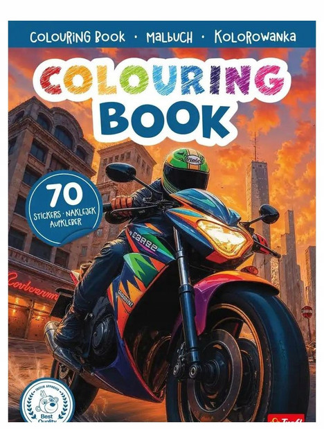 MOTOCYKLE KOLOROWANKA Z NAKLEJKAMI (KSIĄŻKA)