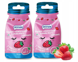 Cukierki Drażetki Odświeżające o Smaku MIĘTA i TRUSKAWKA Dosfarm 15g x2