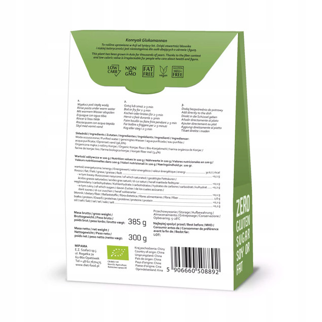 Makaron z rośliny shirataki konjac Diet Food 300 g