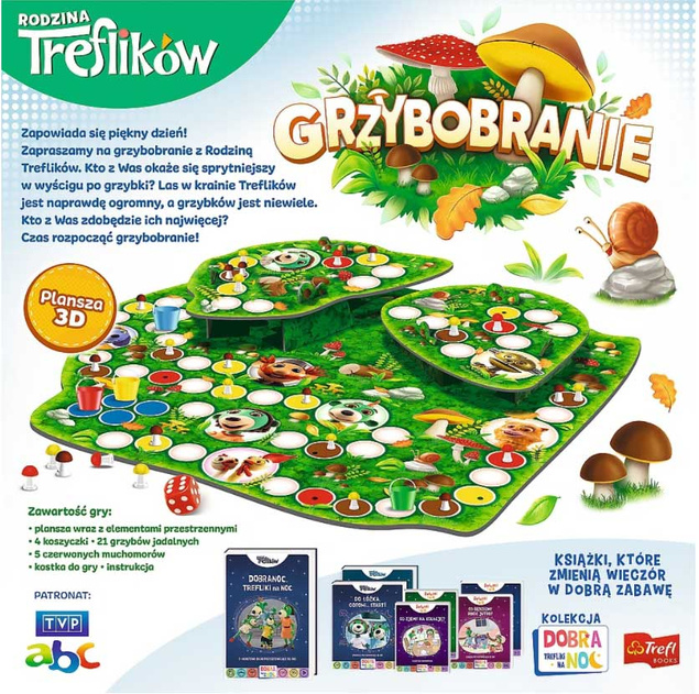 Grzybobranie Treflików 3D Gra Planszowa Rodzinna Grzybki 4+ Trefl