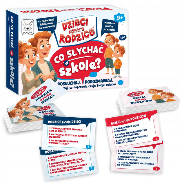 Gra Planszowa Dzieci kontra Rodzice. Co Słychać w Szkole? Kangur – Rozmowy Rodzinne