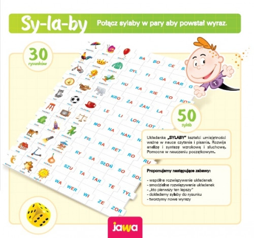 Sylaby Gra Edukacyjna Planszowa Układanki Nauka Czytania 6+ Jawa 0734