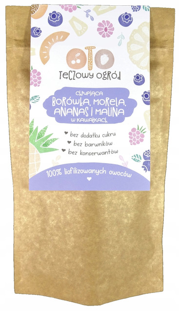 OtoLandia Tęczowy Ogród Borówka, morela, ananas i malina liofilizowane w kawałkach 20 g