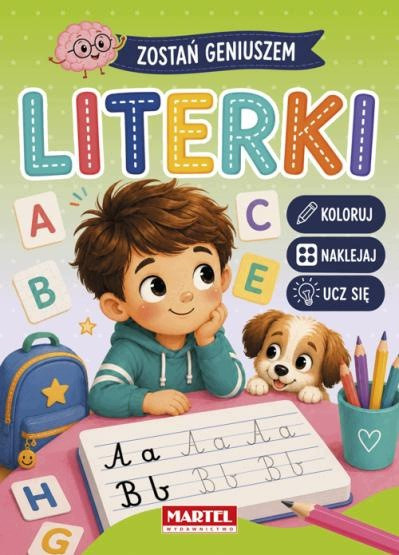 Kolorowanka z naklejkami Zostań geniuszem Literki Praca zbiorowa