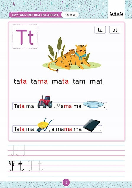 Pakiet Czytanie Metodą Sylabową Karty Pracy + Pierwszy Elementarz Greg