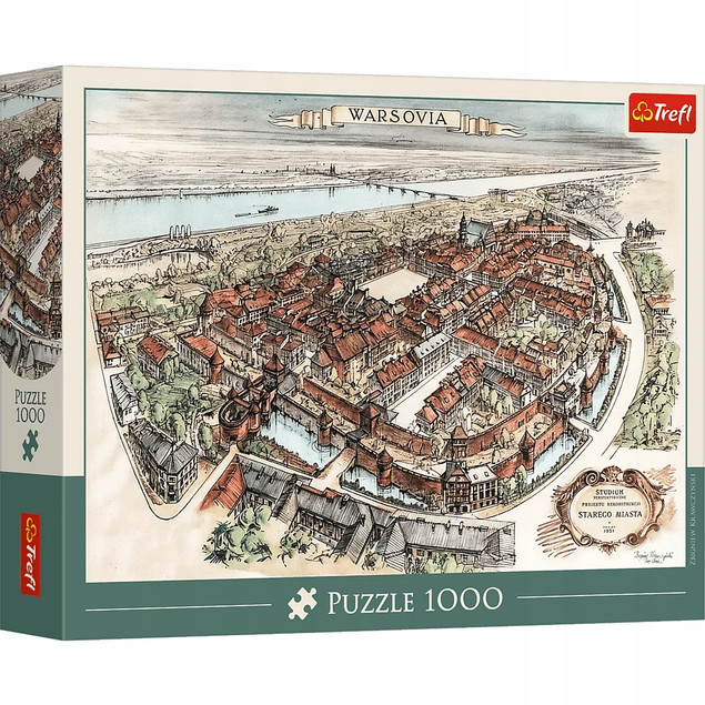 Trefl Puzzle 1000 el. Projekt Rekonstrukcji Starego Miasta Warszawa 1951 - Historyczna Odbudowa Starówki