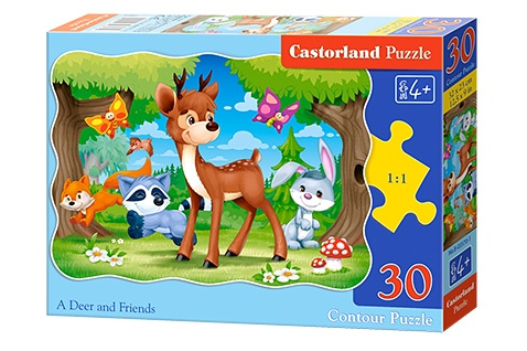 Puzzle 30 Układanka Dla Dzieci Zwierzęta JELONEK Bambi Zając Lis 4+ Castor