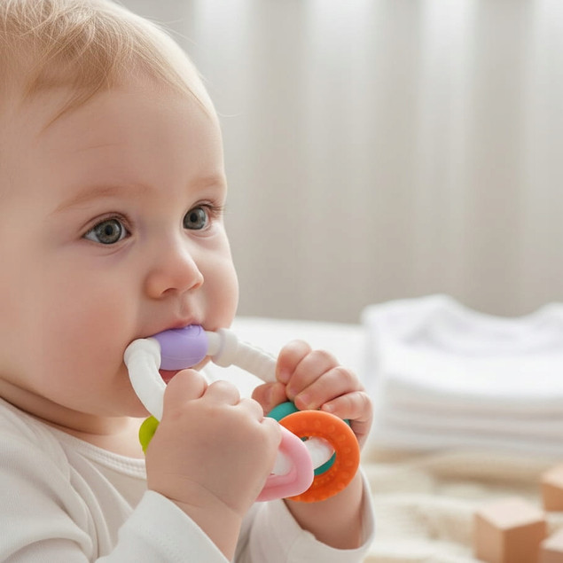 BOCIOLAND Gryzak dla Niemowląt SILIKONOWY Sensoryczne Zabawki Montessori