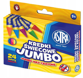 Kredki Świecowe Jumbo Szkolne Dla Dzieci 24 Kolory 3+ Astra