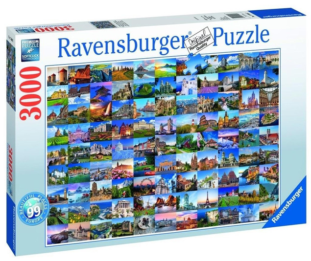 Puzzle 3000 elementów. 99 pięknych miejsc w Europie Ravensburger