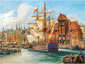 Puzzle 1000 Układanka Obraz Miasto GDAŃSK Statek Żaglowiec Żuraw 9+ Castor