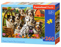 PUZZLE 260 UKŁADANKA ZWIERZĘTA PSY PIESKI ZAGRODA FARMA WIEŚ 8+ CASTOR
