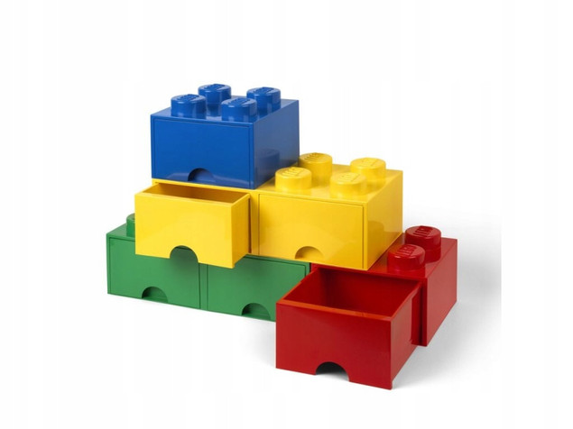 Pojemnik LEGO Klocek z Szufladami 8 Wypustek Jasnoróżowy