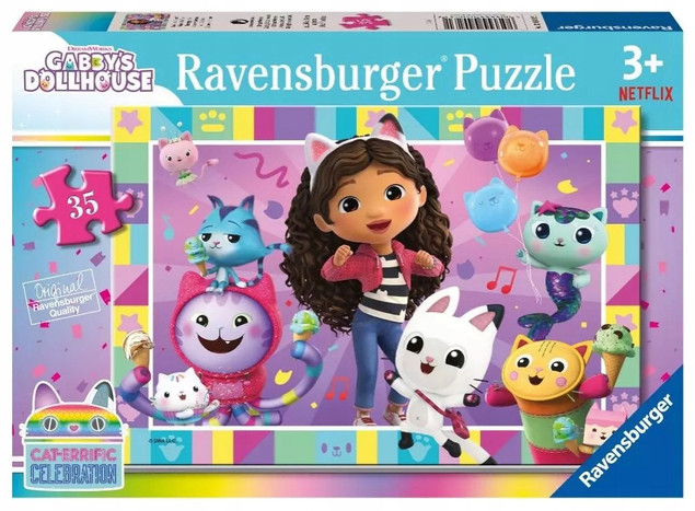 Puzzle dla dzieci 2D: Koci Domek Gabi 35el