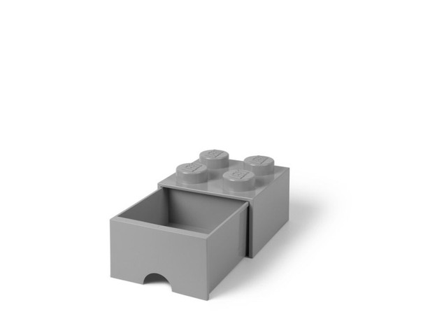 Pojemnik LEGO Brick 4 Szary z Szufladą na Klocki 40051740
