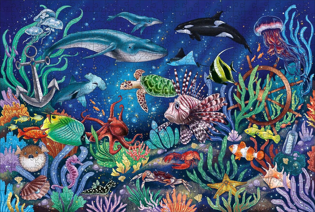 Ravensburger - Drewniane puzzle - Kolorowy świat morza 500