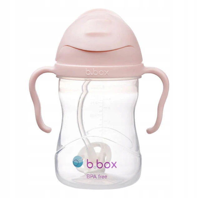B.BOX bidon z obciążoną słomką niekapek 240 ml jasny różowy_1