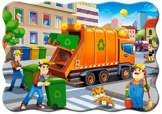 Puzzle 30 Układanka Dla Dzieci 4 Latka Auto ŚMIECIARKA Ciężarówka 4+ Castor