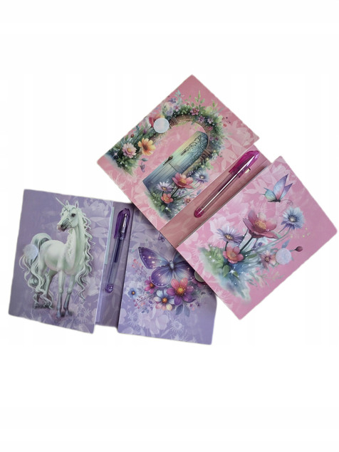 Zestaw Pamiętnik Notes z Karteczkami i Naklejkami Flower Fairy Bellisa Stnux