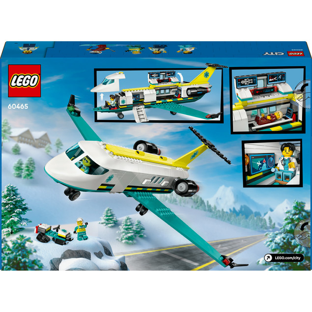 LEGO City 60465 Samolot Pogotowia Ratunkowego z Mobilnym Laboratorium i Skuterem Śnieżnym
