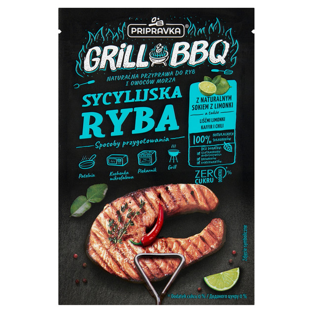 Przyprawa do RYBY po SYCYLIJSKU Sok z Limonki Kaffir Chili Pripravka 30g