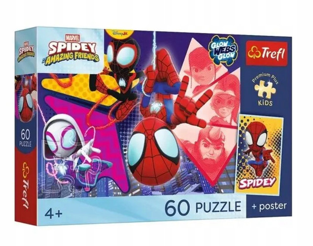 Puzzle Trefl 60 el. Spidey Niesamowita przygoda + plakat