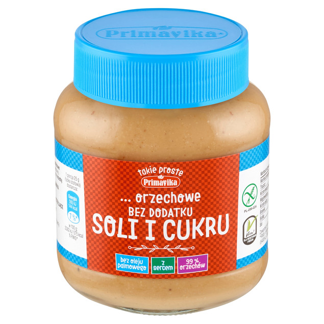 Pasta orzechowa bez dodatku soli i cukru 350 g Primavika krem