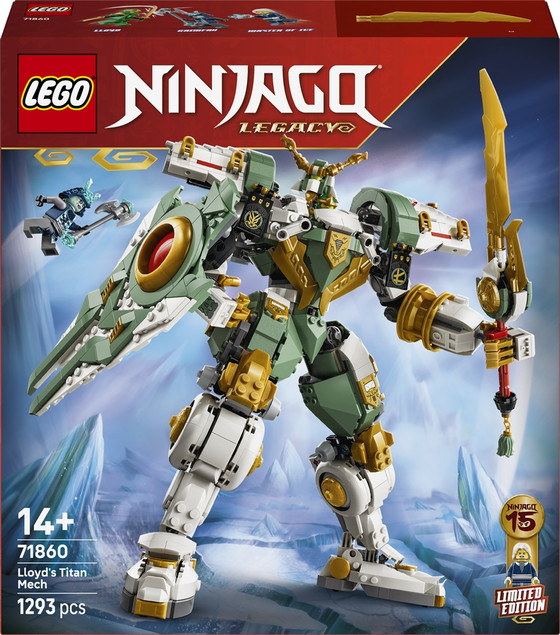 LEGO NINJAGO 71860 Tytanowy Robot Lloyda: 15 lat NINJAGO – Zestaw Kolekcjonerski

