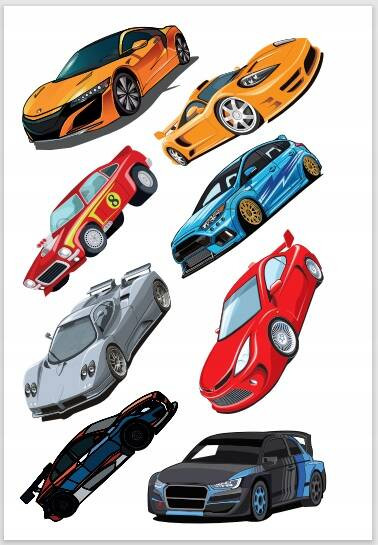 Kolorowanka z tatuażami. Samochody sportowe