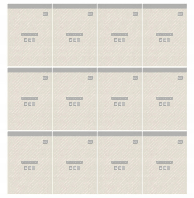 Blok Biurowy Notes Notatnik A6 Kratka 100 Kartek Interdruk x12