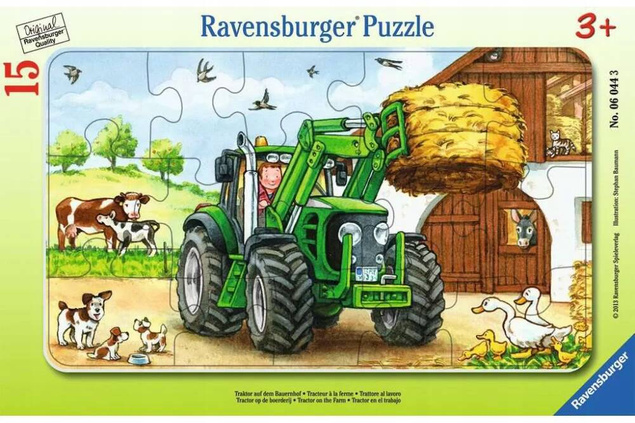 Puzzle Ramkowe 15 Układanka TRAKTOR Wieś Farma Pojazd Pole 3+ Ravensburger