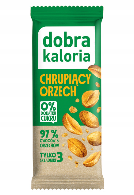 DOBRA KALORIA Fit Zdrowy Baton Chrupiący Orzech Daktyle Bez Cukru VEGE