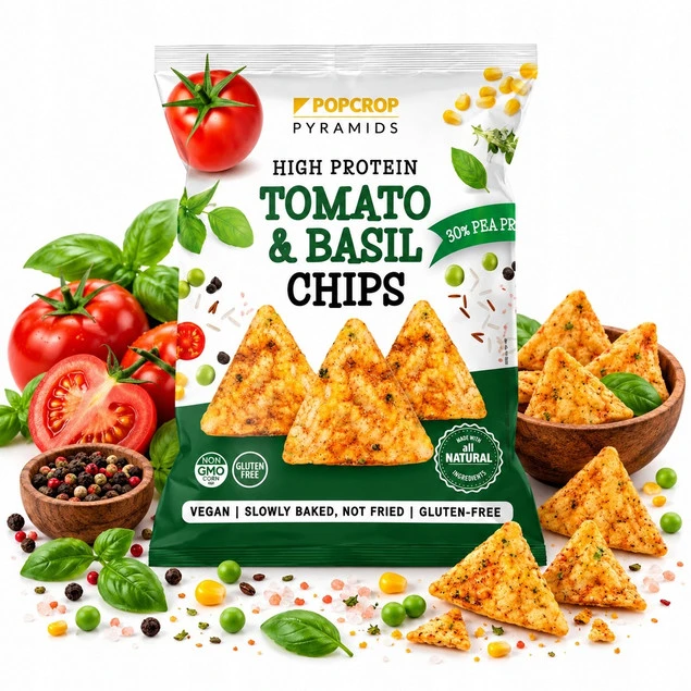 POPCROP Piramidki Proteinowe Pomidor Bazylia 60g