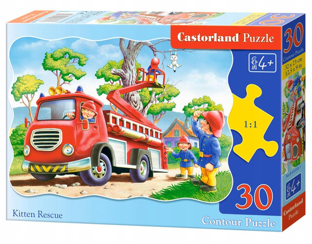 Puzzle 30 Układanka Dla 4 Latka STRAŻ POŻARNA Wóz Strażacki 4+ Castor
