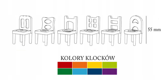 Askato Klocki Krzesełka 40 el. Gra Zręcznościowa Balans 102146