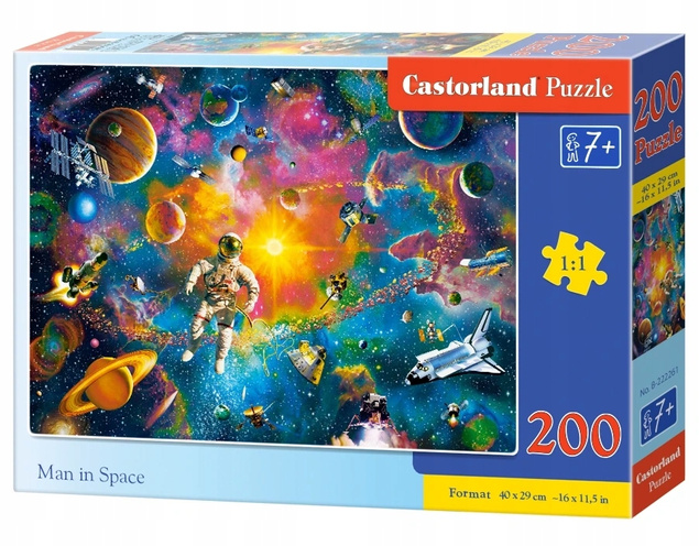 Puzzle 200 Układanka Astronauta KOSMOS Człowiek Kolory Planety 7+ Castor