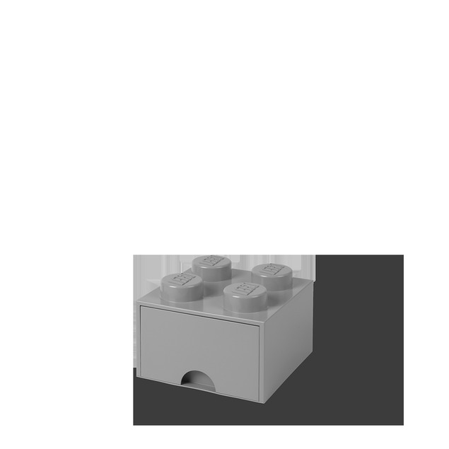 LEGO® Pojemnik Klocek z Szufladą Czwórka Szary – Organizer