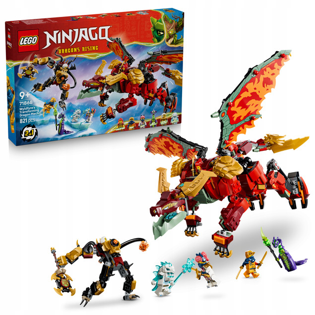 LEGO NINJAGO 71868 Wyldfyre i Transformowalny Kombinezon Smoka 2w1