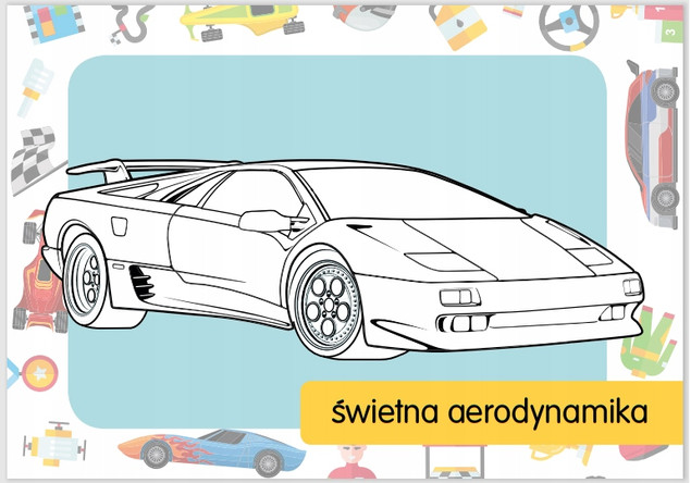 Kolorowanka z tatuażami. Samochody wyścigowe