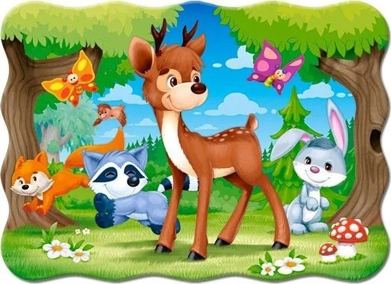 Puzzle 30 Układanka Dla Dzieci Zwierzęta JELONEK Bambi Zając Lis 4+ Castor