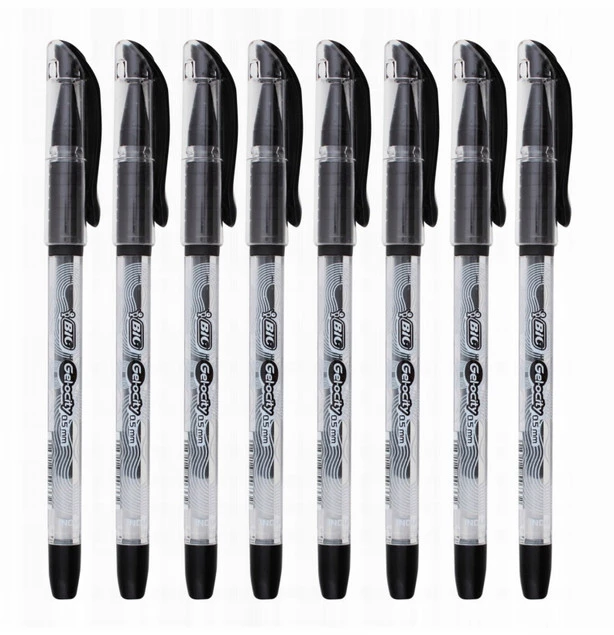8x Długopis Żelowy 0.5 mm Czarny Gel-Ocity Stic Bic