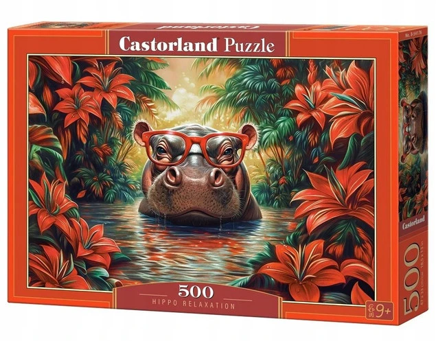 Puzzle Castorland 500 elementów Hippo Relaxation - Relaks z Hipopotamami