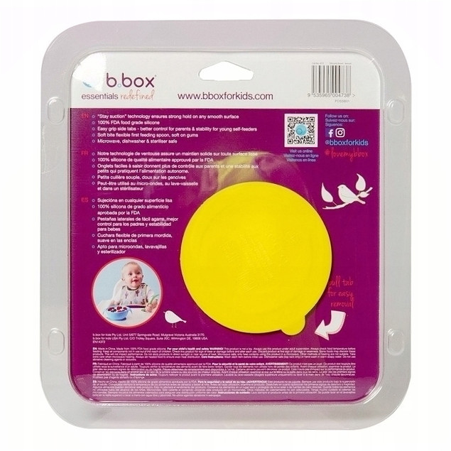 B.Box Silikonowa Miseczka z Przyssawką i Łyżeczką Lemon Żółta