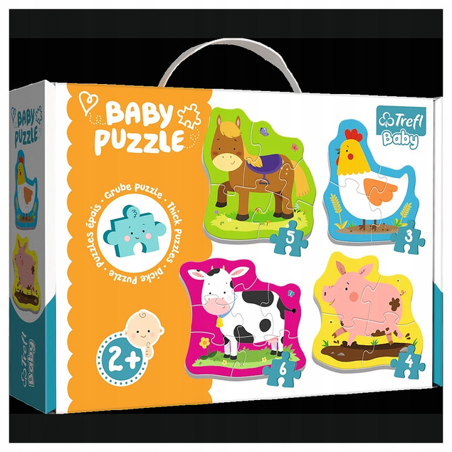 Puzzle Baby Zwierzątka na Wsi Układanka dla Malucha Gruby Karton 2+
