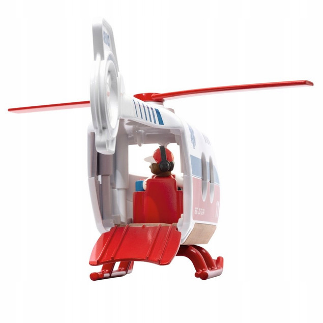 Helikopter ratunkowy Brio wielokolorowy z figurkami i noszami