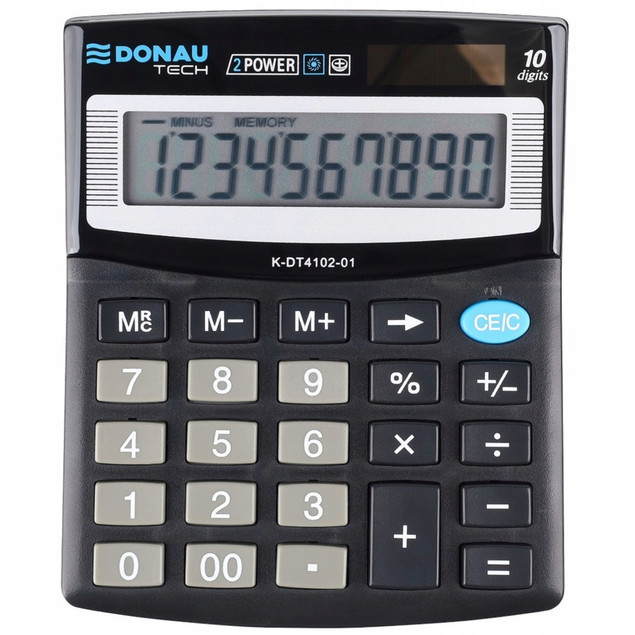 Kalkulator biurowy DONAU TECH 10-cyfrowy czarny K-DT4102-01