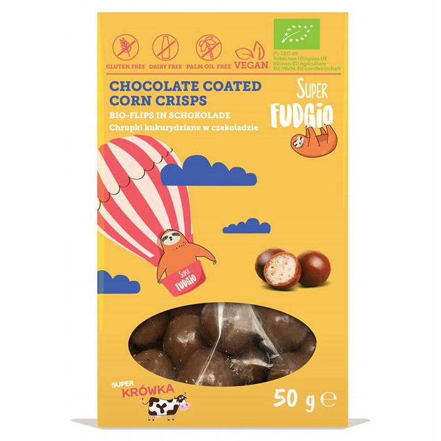 Chrupki kukurydziane w czekoladzie Super Fudgio 50 g bezglutenowe