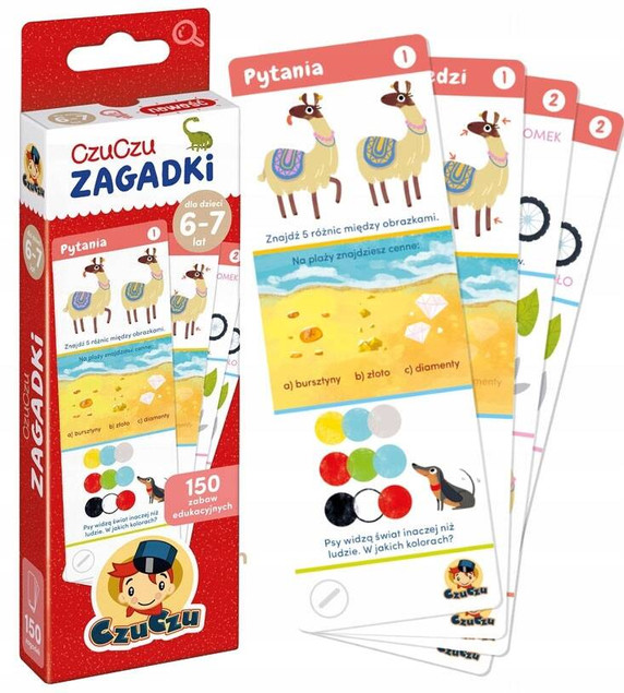Zagadki dla dzieci 6-7 lat CzuCzu - Książeczka 150 łamigłówków na śrubie