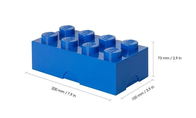Śniadaniówka POJEMNIK NA LEGO Lunch Box 8 Niebieski - Klocek LEGO